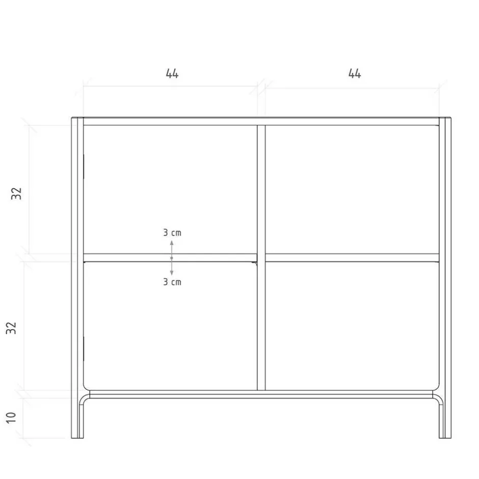 Kommode mit Tür und zwei offenen Fächern - Lana^Wohnen Best