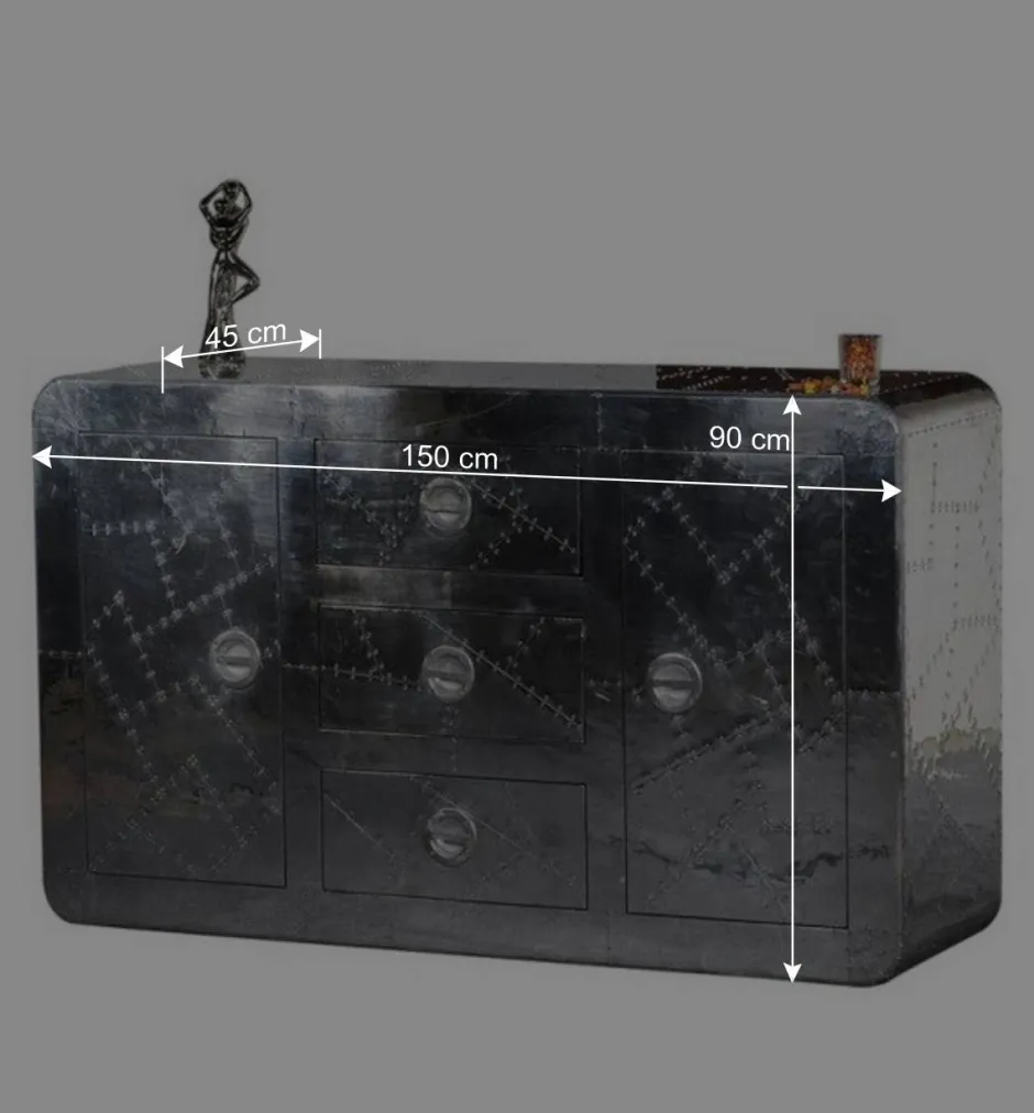 Kommode Pilot in Alufarben^Wohnen New