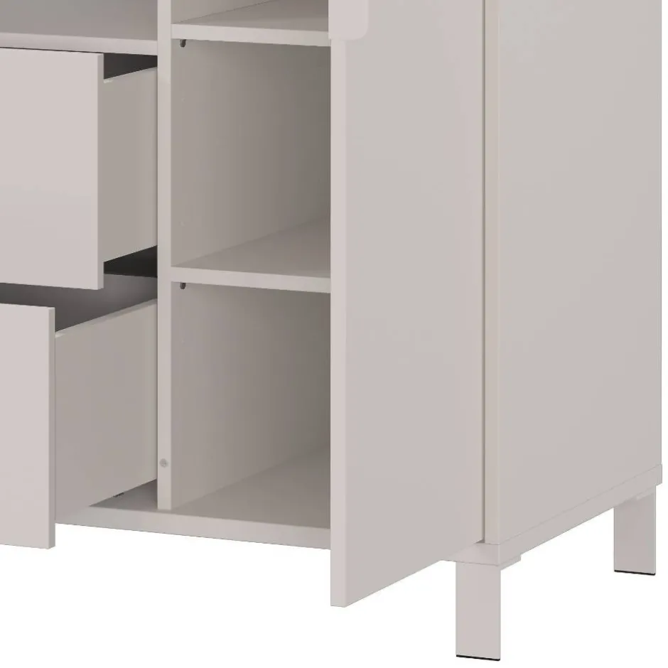 Kinder Wohnen Kommode Wickelkommode in Hellgrau - Afilon