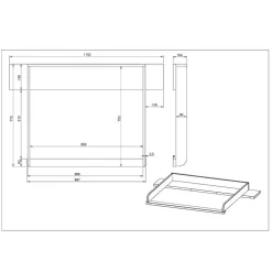 Kinder Wohnen Kommode Wickelkommode in Hellgrau - Afilon