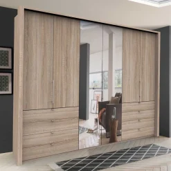 Wohnen Kompakt Kleiderschrank mit Spiegel mittig - Zayun