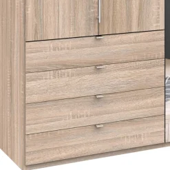 Wohnen Kompakt Kleiderschrank mit Spiegel mittig - Zayun