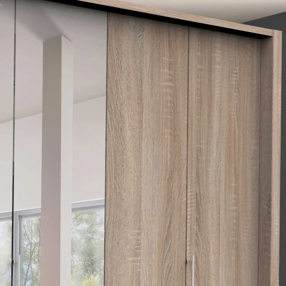 Wohnen Kompakt Kleiderschrank mit Spiegel mittig - Zayun