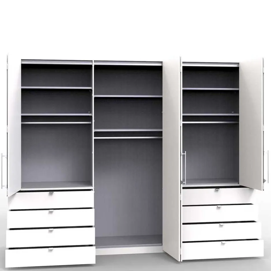 Wohnen Kompakt Kleiderschrank mit Spiegel mittig - Zayun