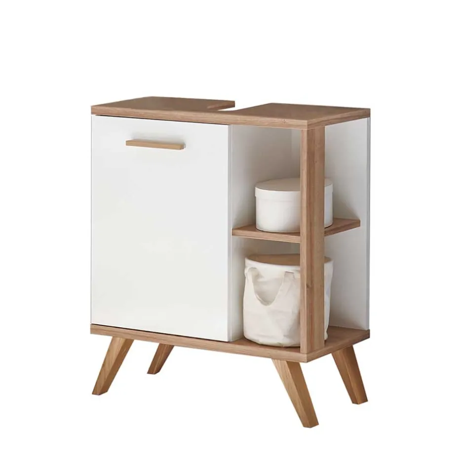 Wohnen Kompakte Badmöbel im Skandi Design - Timur (dreiteilig)