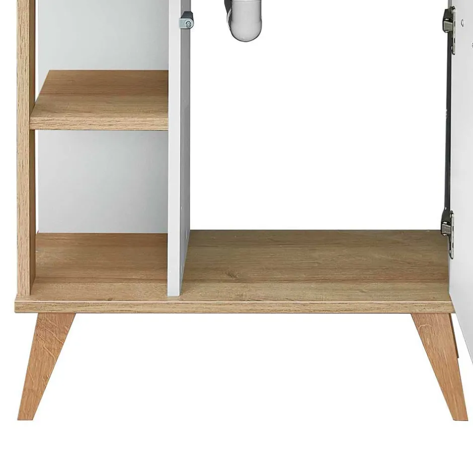 Wohnen Kompakte Badmöbel im Skandi Design - Timur (dreiteilig)