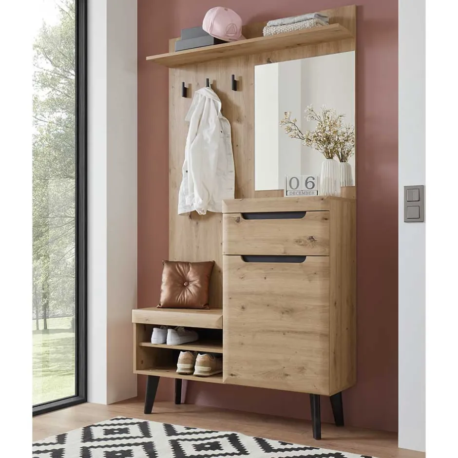 Kompakte Garderobe im Skandi Design - Olcian^Wohnen Outlet