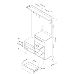 Kompakte Garderobe im Skandi Design - Olcian^Wohnen Outlet