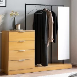 Wohnen Kompakte Standgarderobe mit Spiegel - Jannick
