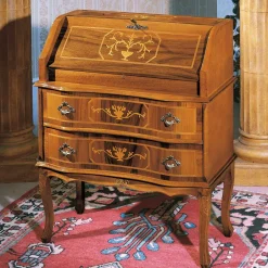 Kompakter Schreibsekretär in Nussbaum Agosto im Barockstil^Wohnen Sale