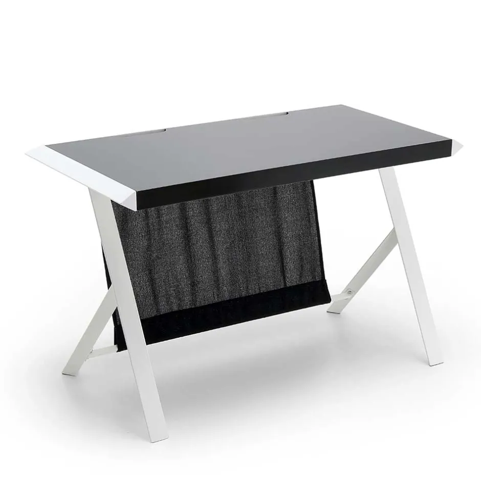 Kompakter Schreibtisch in Schwarz und Weiß - Tulcea^Wohnen