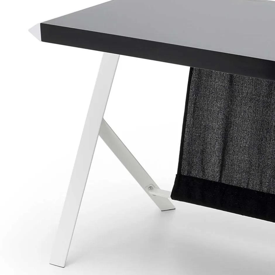 Kompakter Schreibtisch in Schwarz und Weiß - Tulcea^Wohnen