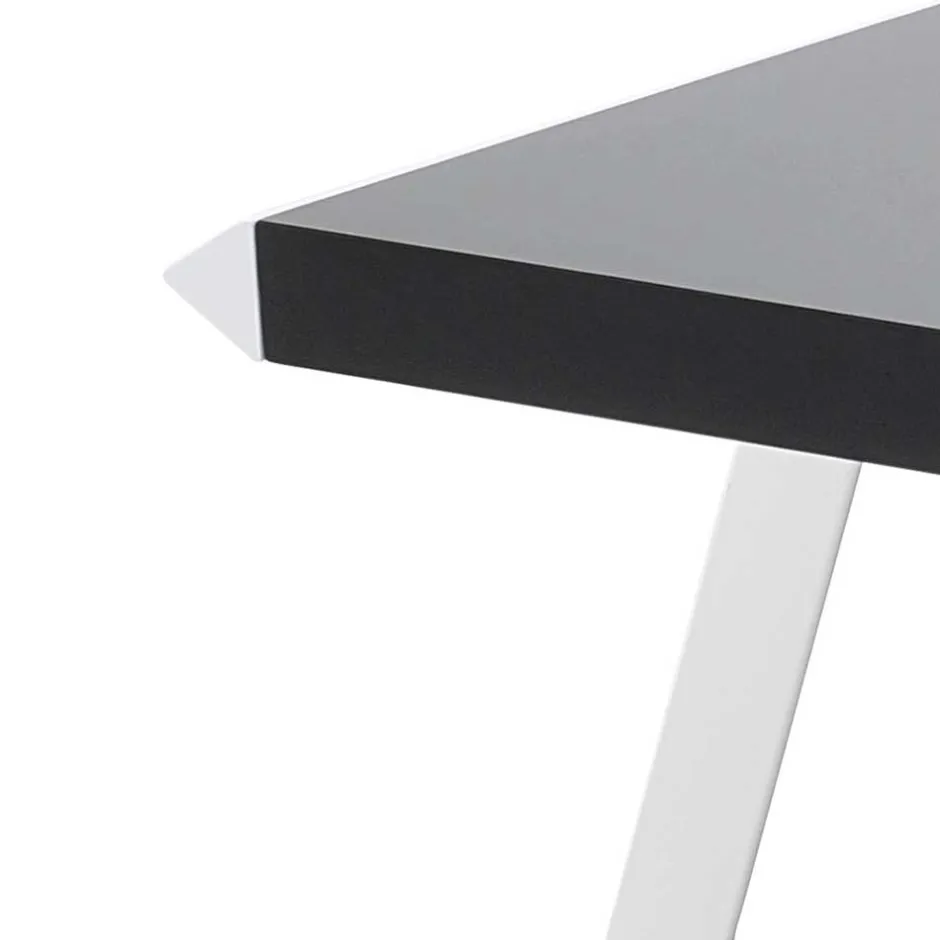 Kompakter Schreibtisch in Schwarz und Weiß - Tulcea^Wohnen