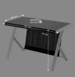 Kompakter Schreibtisch in Schwarz und Weiß - Tulcea^Wohnen