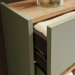 Wohnen Kompaktes Dielenmöbel Set in Graugrün - Point (dreiteilig)