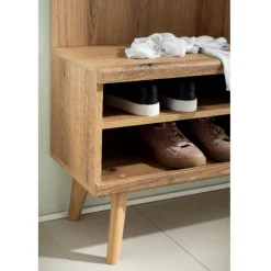 Wohnen Kompakt-Garderobe in Eiche Optik und Graugrün - Oliva