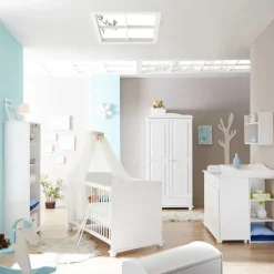 Wohnen Komplett Babyzimmer Narcisso in Weiß (fünfteilig)