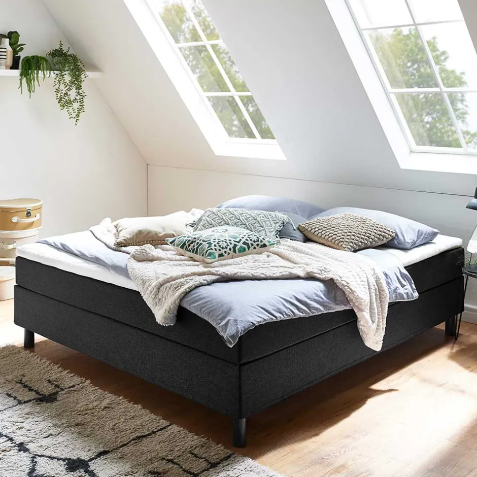 Komplett Bett für Dachschrägen in Schwarz - Vitablo^Wohnen Clearance