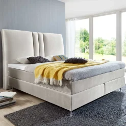 Wohnen Komplett Boxspringbett in Creme - Skowera