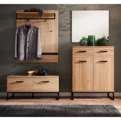 Wohnen Komplett Flureinrichtung im Loft Style - Truvisas (vierteilig)