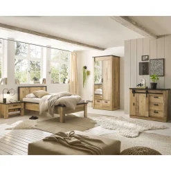 Wohnen Komplett Schlafzimmer mit Einzelbett - Naiavio (vierteilig)