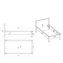 Wohnen Komplett Schlafzimmer mit Einzelbett - Naiavio (vierteilig)