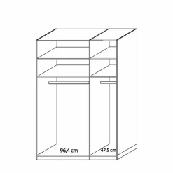 Komplett Schlafzimmer Ronis mit Einzelbett in Komforthöhe (fünfteilig)^Wohnen Best