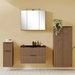 Komplett-Badmöbel-Set in Eiche dunkel - Ucaida (vierteilig)^Wohnen Clearance