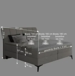 Wohnen Komplettbett in Beige Chenillebezug - Tamba