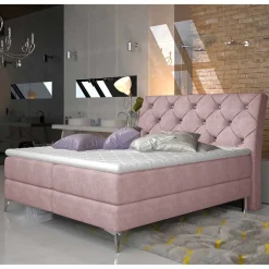 Wohnen Komplettbett in Hellrosa Stoffbezug - Inabaros