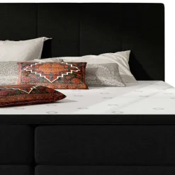 Wohnen Komplettbett in Schwarzbraun Stoffbezug - Carbonaro