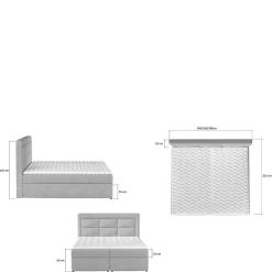 Wohnen Komplettbett in Schwarzbraun Stoffbezug - Aundre