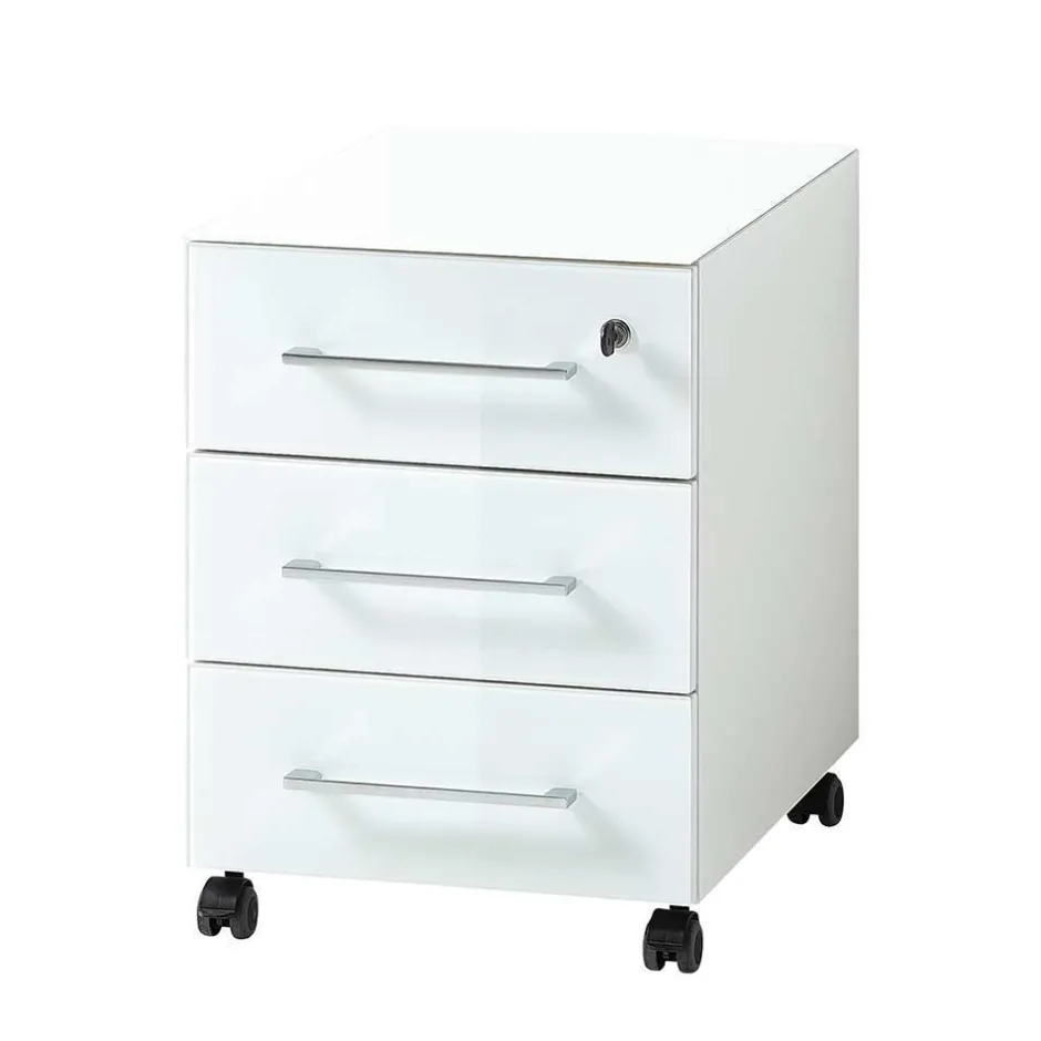 Komplette Büro Einrichtung in Weiß - Fidania (fünfteilig)^Wohnen