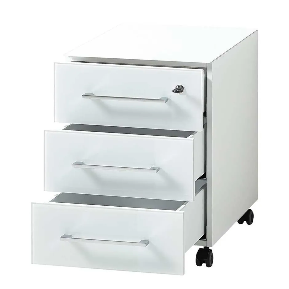 Komplette Büro Einrichtung in Weiß - Fidania (fünfteilig)^Wohnen