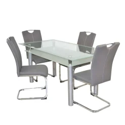 Komplette Essgruppe mit Glastisch - Viddalba (fünfteilig)^Wohnen Discount