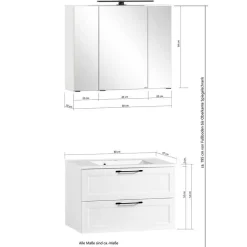 Kompletteinrichtung Bad Möbelset - Gyatso (fünfteilig)^Wohnen Outlet