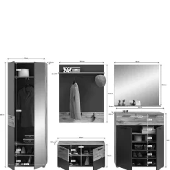 Kompletteinrichtung für den Flur - Catamaron (fünfteilig)^Wohnen Outlet