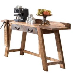 Wohnen Konsolentisch aus Massivholz sandgestrahlt - Bahiro