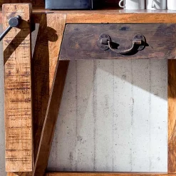 Wohnen Konsolentisch aus Massivholz sandgestrahlt - Bahiro