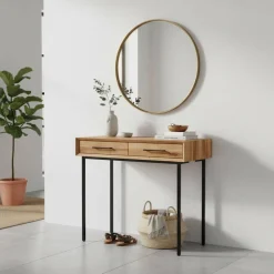 Konsolentisch aus Wildeiche & Metall - Kerfa^Wohnen Online