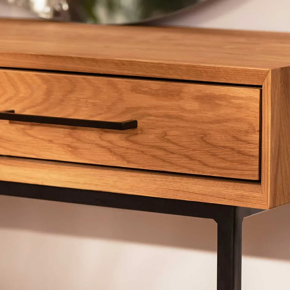 Konsolentisch aus Wildeiche & Metall - Kerfa^Wohnen Online