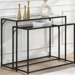 Wohnen Konsolentisch Duo in Schwarz - Panfreda (zweiteilig)