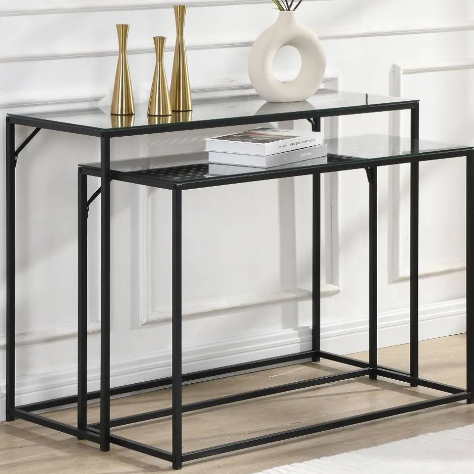 Wohnen Konsolentisch Duo in Schwarz - Panfreda (zweiteilig)