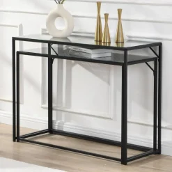 Wohnen Konsolentisch Duo in Schwarz - Panfreda (zweiteilig)