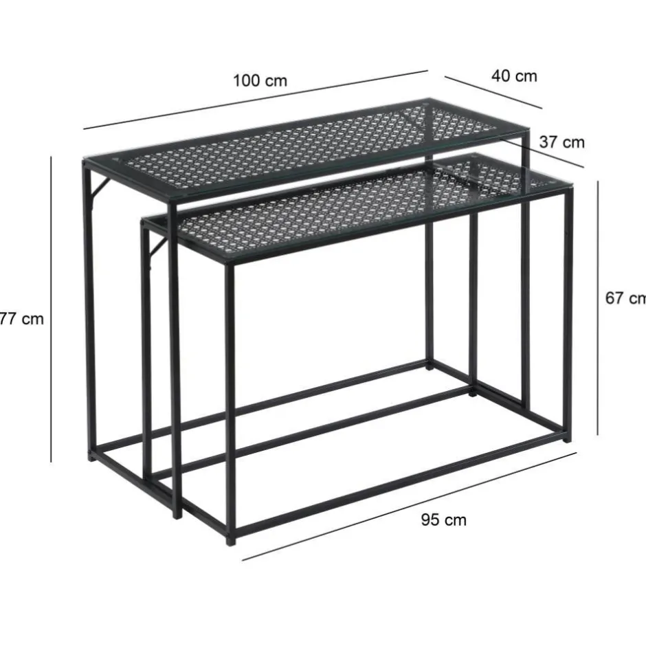 Wohnen Konsolentisch Duo in Schwarz - Panfreda (zweiteilig)