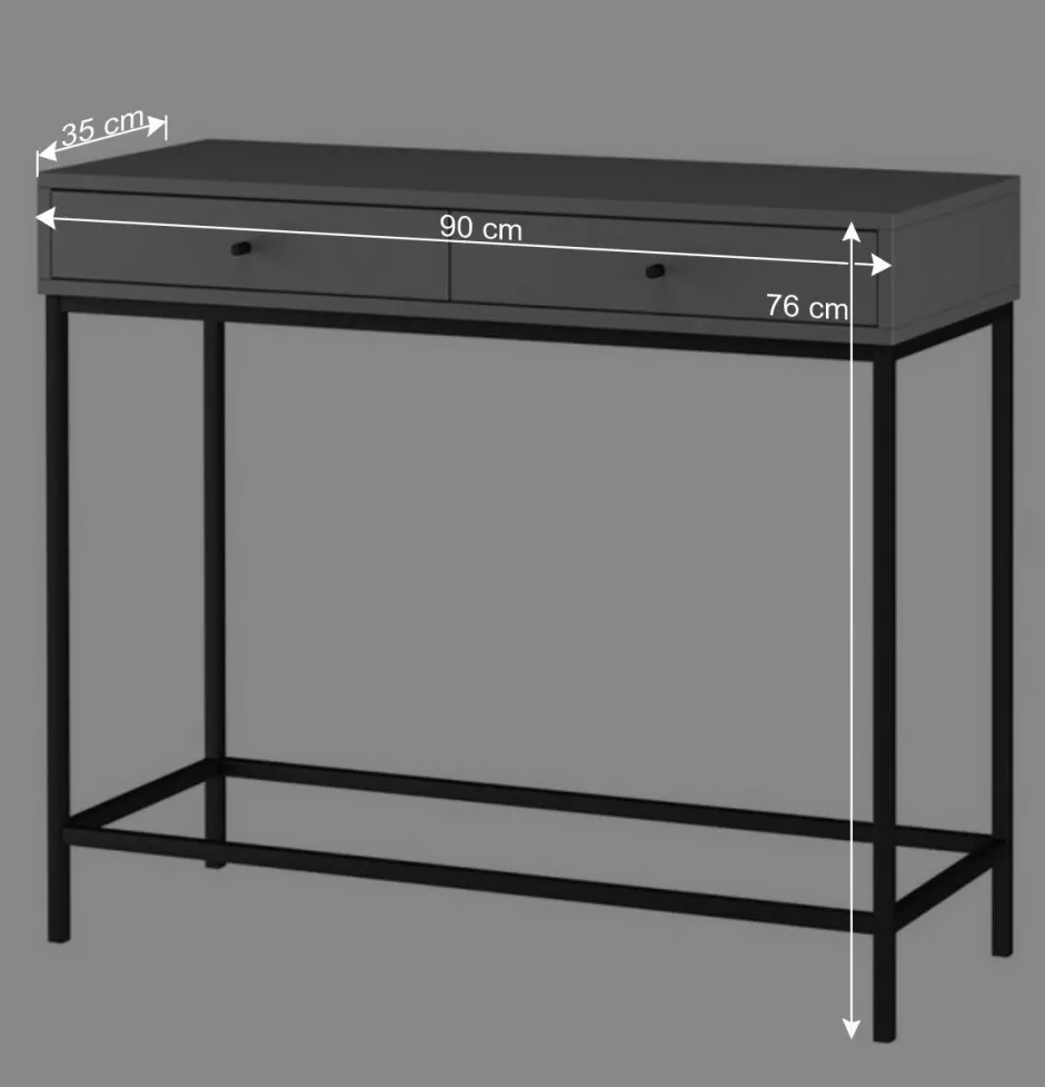 Wohnen Konsolentisch in Grau mit Schwarz - Lagista