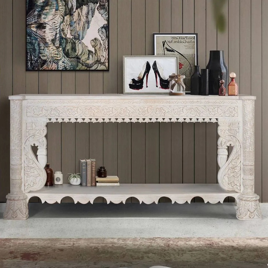 Konsolentisch in Mangoholz White Wash - Syrec^Wohnen