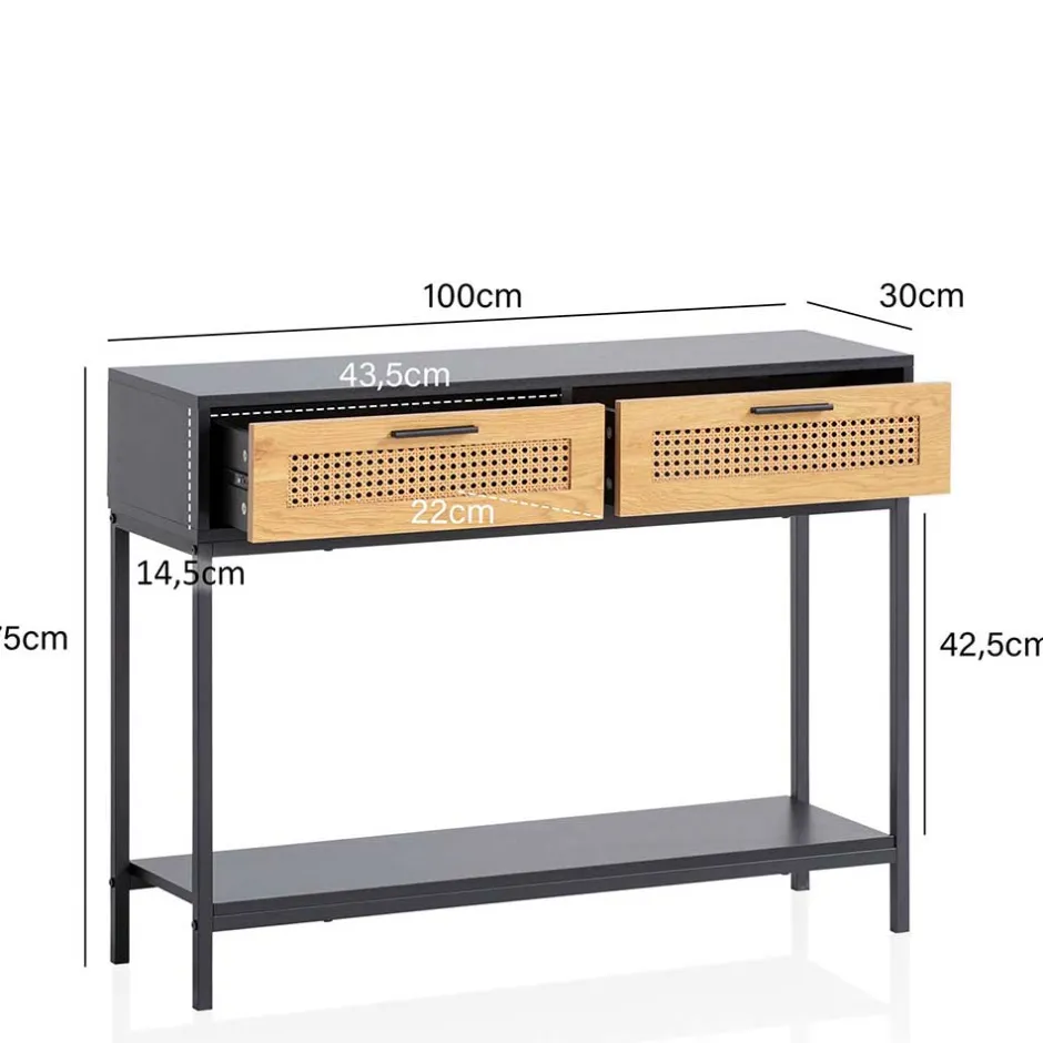 Wohnen Konsolentisch in Natur und Schwarz - Around