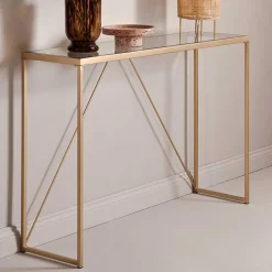 Konsolentisch mit Glasplatte und Bügelgestell - Area^Wohnen Sale