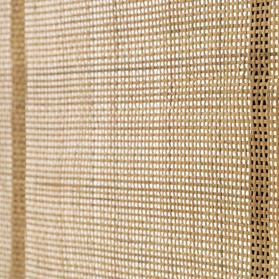 Wohnen Kopfteil aus Rattan in Schwarz mit Geflecht - Aschau